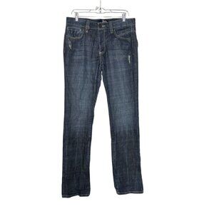 Antik Bronson Jeans 5-Pocket Classic Fit Embroidery Size 32 Distressed Denim